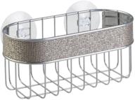 metallico idesign twillo suction shower caddy basket for shampoo, conditioner, soap logo