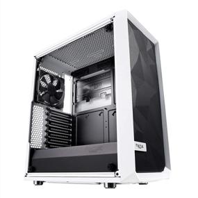 img 2 attached to Fractal Design Meshify C - Компактный средний башенный корпус для компьютера с превосходным воздушным потоком, 2 вентиляторами, заглушкой блока питания и закаленным стеклянным боковым панелями - белый