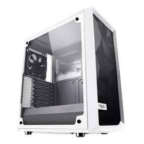 img 4 attached to Fractal Design Meshify C - Компактный средний башенный корпус для компьютера с превосходным воздушным потоком, 2 вентиляторами, заглушкой блока питания и закаленным стеклянным боковым панелями - белый