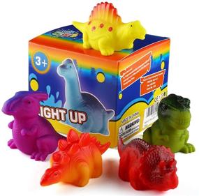 img 2 attached to 🦖 MAPIXO Light-Up Floating Dinosaur Bath Toys - 6 Packs Set for Baby Toddler Nephew - Perfect Birthday, Christmas, Easter Gift - Fun Water Bathtub Shower Pool Bath Toy for Children Preschool