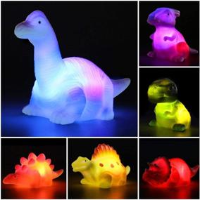 img 3 attached to 🦖 MAPIXO Light-Up Floating Dinosaur Bath Toys - 6 Packs Set for Baby Toddler Nephew - Perfect Birthday, Christmas, Easter Gift - Fun Water Bathtub Shower Pool Bath Toy for Children Preschool