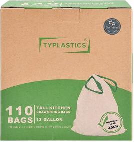 img 3 attached to 🗑️ TYPLASTICS 13 Gallon Tall Kitchen Drawstring Trash Bags - Pack of 110, Large Capacity