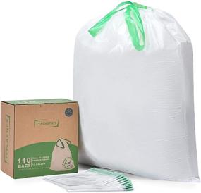 img 2 attached to 🗑️ TYPLASTICS 13 Gallon Tall Kitchen Drawstring Trash Bags - Pack of 110, Large Capacity