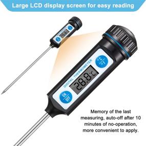 img 1 attached to 🌡️ Highly Accurate Waterproof Digital Food Thermometer Set with Long Probe – Perfect for BBQ, Meat, Milk, and Water Cooking