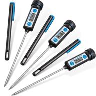 🌡️ highly accurate waterproof digital food thermometer set with long probe – perfect for bbq, meat, milk, and water cooking logo