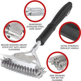 img 3 attached to 🔥 Flexzos Bristle-Free BBQ Grill Brush with Steel Scraper - Safe for All Grill Types & Grates, Includes Storage Case