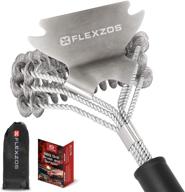 🔥 flexzos bristle-free bbq grill brush with steel scraper - safe for all grill types & grates, includes storage case logo