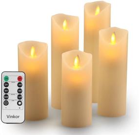 img 3 attached to 🕯️ Vinkor Flameless Candles - Battery Operated Decorative LED Pillar Candles Set with Moving Flame, Real Wax Finish, 10-Key Remote Control, and Timer Options (2/4/6/8 Hours)