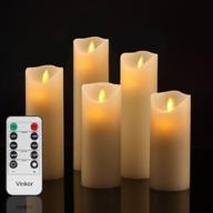 🕯️ vinkor flameless candles - battery operated decorative led pillar candles set with moving flame, real wax finish, 10-key remote control, and timer options (2/4/6/8 hours) логотип