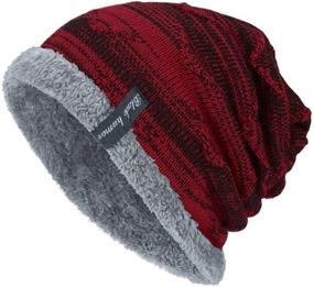 img 4 attached to 🧢 Winter Must-Have: LLmoway Stylish Unisex Stretchy Beanie Skull Slouchy Cap Hat with Fleece Lining