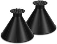 revolutionary 2-pack black magical car ice scraper: funnel ⛄️ cone round windshield ice scrapers & snow removal made easy logo