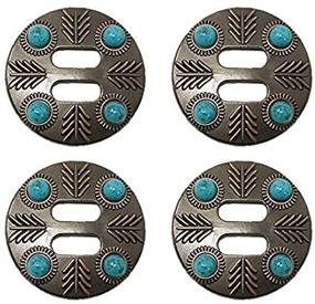 img 4 attached to CHALLENGER Slotted Western Turquoise Conchos