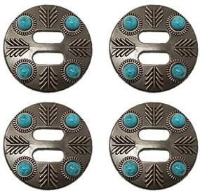 img 1 attached to CHALLENGER Slotted Western Turquoise Conchos
