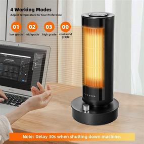 img 1 attached to 🔥 VIZTY Space Heater: Fast & Quiet 1000W PTC Electric Heater with Remote for Indoor Use - 3 Modes, Timer, Oscillation, Overheat & Tip-Over Protection - Portable Desk Heaters for Office Home (Black)