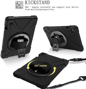 img 2 attached to 📱 BRAECN Galaxy Tab S5e Case: Heavy Duty Shockproof Protection with Rotating Kickstand and Hand Strap - Black