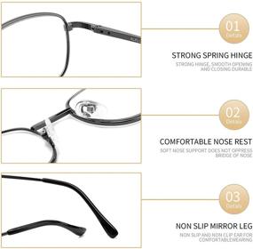 img 1 attached to 👓 Lightweight Metal Frame Reading Glasses for Men and Women, Classic Plain Readers with Spring Hinges - Enhance your SEO!