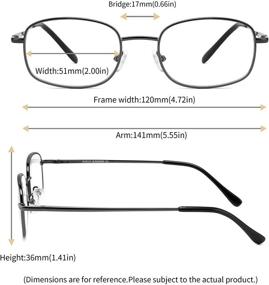 img 2 attached to 👓 Lightweight Metal Frame Reading Glasses for Men and Women, Classic Plain Readers with Spring Hinges - Enhance your SEO!