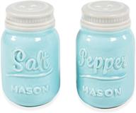 🧂 mason salt & pepper shakers - vintage ceramic set for retro farmhouse decorative kitchen logo