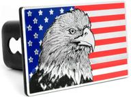 🦅 american eagle flag emblem metal trailer hitch cover - everhitch | fits 2" receiver, color flag logo