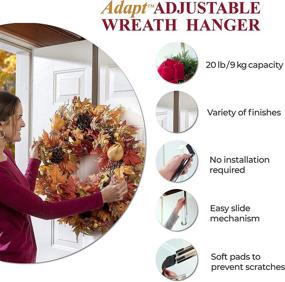 img 2 attached to 🎄 Haute Decor Adapt Adjustable Length Wreath Hanger - Red: Hold up to 20 lbs. with Versatile Adjustability
