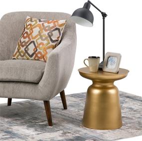 img 3 attached to 🌟 SimpliHome Toby 16" Gold Accent Side Table: Fully Assembled End, Bedside Table & Nightstand for Living Room & Bedroom