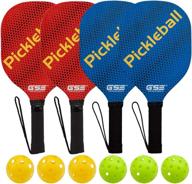 gse games & sports expert pickleball paddle bundle set with wooden rackets, indoor/outdoor balls, and mesh carrying bag for enhanced performance логотип