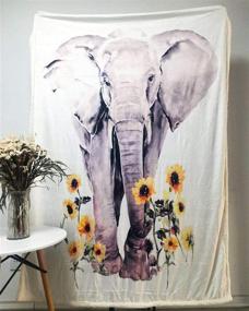 img 2 attached to LOVINSUNSHINE Sunflower Elephant Blanket Blankets