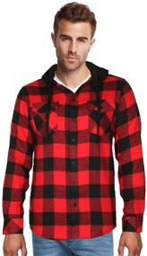 img 3 attached to 👑 Crowns Lightweight Flannel Shirt: Red Charcoal L - Premium Men's Clothing and Shirts