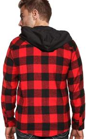 img 1 attached to 👑 Crowns Lightweight Flannel Shirt: Red Charcoal L - Premium Men's Clothing and Shirts