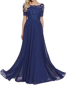 img 3 attached to 💃 Burgundy Women's Clothing: Chiffon Appliques Evening Dresses