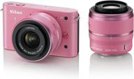 nikon 1 j1 10.1 mp hd digital camera system with 10-30mm vr and 30-110mm vr 1 nikkor lenses, pink - includes wrapping cloth, hand strap, and two lens hoods logo