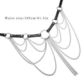 img 3 attached to Layered Harness Leather Nightclub Accessories