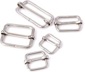 img 2 attached to 🔧 Swpeet 100 Pcs Metal Rectangle Adjuster Triglides Slides Buckle Set - Perfect for DIY Belt Bag Accessories - Multiple Sizes Included