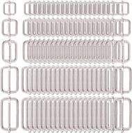 🔧 swpeet 100 pcs metal rectangle adjuster triglides slides buckle set - perfect for diy belt bag accessories - multiple sizes included logo