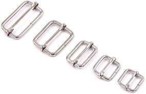 img 1 attached to 🔧 Swpeet 100 Pcs Metal Rectangle Adjuster Triglides Slides Buckle Set - Perfect for DIY Belt Bag Accessories - Multiple Sizes Included