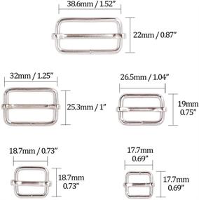 img 3 attached to 🔧 Swpeet 100 Pcs Metal Rectangle Adjuster Triglides Slides Buckle Set - Perfect for DIY Belt Bag Accessories - Multiple Sizes Included