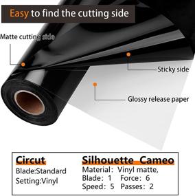 img 1 attached to 🎨 Vendolar Adhesive Craft Vinyl Roll - Black/White 12x30ft - Permanent Vinyl for Cricut Silhouette Cameo Sticker