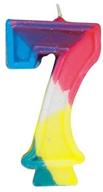 🌈 vibrant rainbow number 7 birthday candle - must-have party decor, single count logo