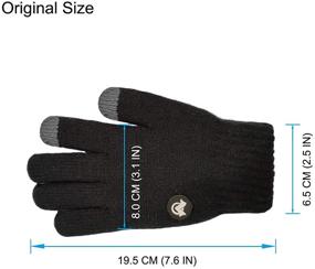 img 2 attached to LETHMIK Kids Touchscreen Knit Gloves, Winter Solid Black Children's Warm Thick Fleece Lined Gloves