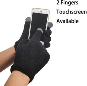 img 1 attached to LETHMIK Kids Touchscreen Knit Gloves, Winter Solid Black Children's Warm Thick Fleece Lined Gloves