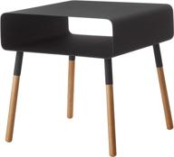 🌑 yamazaki home 4230 plain side table: stylish black design with storage shelf logo