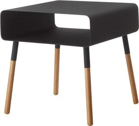 img 4 attached to 🌑 YAMAZAKI Home 4230 Plain Side Table: Stylish Black Design with Storage Shelf