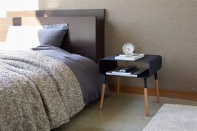 img 2 attached to 🌑 YAMAZAKI Home 4230 Plain Side Table: Stylish Black Design with Storage Shelf