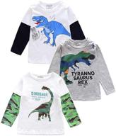 👕 comfort meets style: hzxvic 3 pack sleeve cotton toddler boys' clothing for ultimate convenience! logo