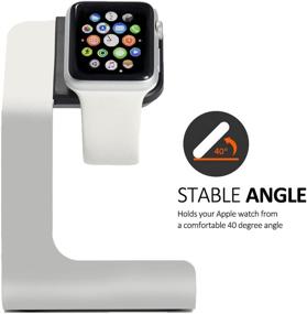 img 3 attached to 📱 Apple Watch Stand - Tranesca Apple Watch Charging Stand for Series 6, 5, 4, 3, 2, 1, and SE - Compatible with 38mm, 40mm, 42mm, 44mm - Essential Apple Watch Accessories