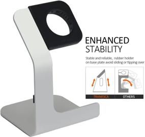 img 2 attached to 📱 Apple Watch Stand - Tranesca Apple Watch Charging Stand for Series 6, 5, 4, 3, 2, 1, and SE - Compatible with 38mm, 40mm, 42mm, 44mm - Essential Apple Watch Accessories