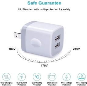 img 2 attached to USB Wall Charger, Dual USB Charging Cube, 2.4A Fast Charger Adapter 3-Pack for iPhone 12 11 Pro Max XS XR X SE 8 7 6S Samsung Galaxy S21 S20 Note 21 20