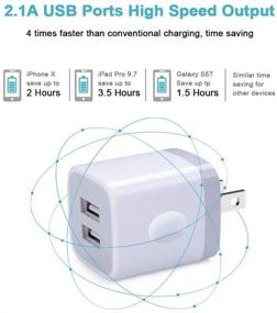 img 3 attached to USB Wall Charger, Dual USB Charging Cube, 2.4A Fast Charger Adapter 3-Pack for iPhone 12 11 Pro Max XS XR X SE 8 7 6S Samsung Galaxy S21 S20 Note 21 20