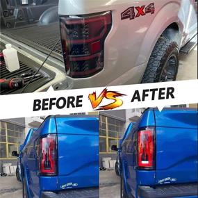 img 2 attached to 🚦 Full LED Tail Lights for F150 Truck - Fits 2015-2019 Models with Red Sequential Turn Signal - Rear Tail Lights Assembly with Smoke Lens (Not Compatible with Blindspot & Factory LED Version)