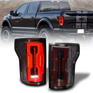 🚦 full led tail lights for f150 truck - fits 2015-2019 models with red sequential turn signal - rear tail lights assembly with smoke lens (not compatible with blindspot & factory led version) logo